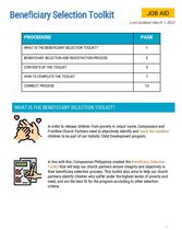 PPI Beneficiary Selection Toolkit